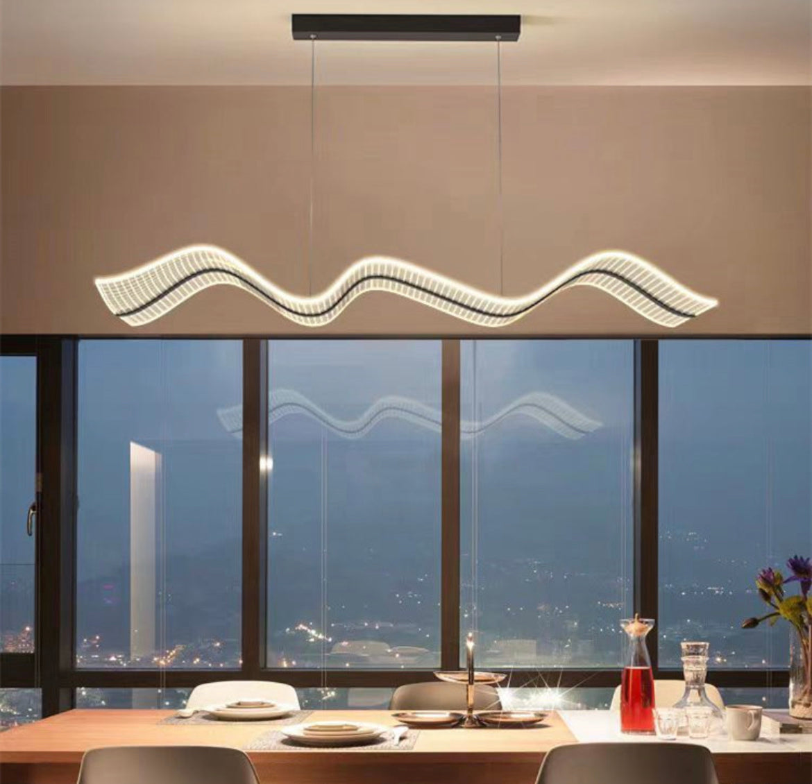 Luxury Crystal Wave Dining Light