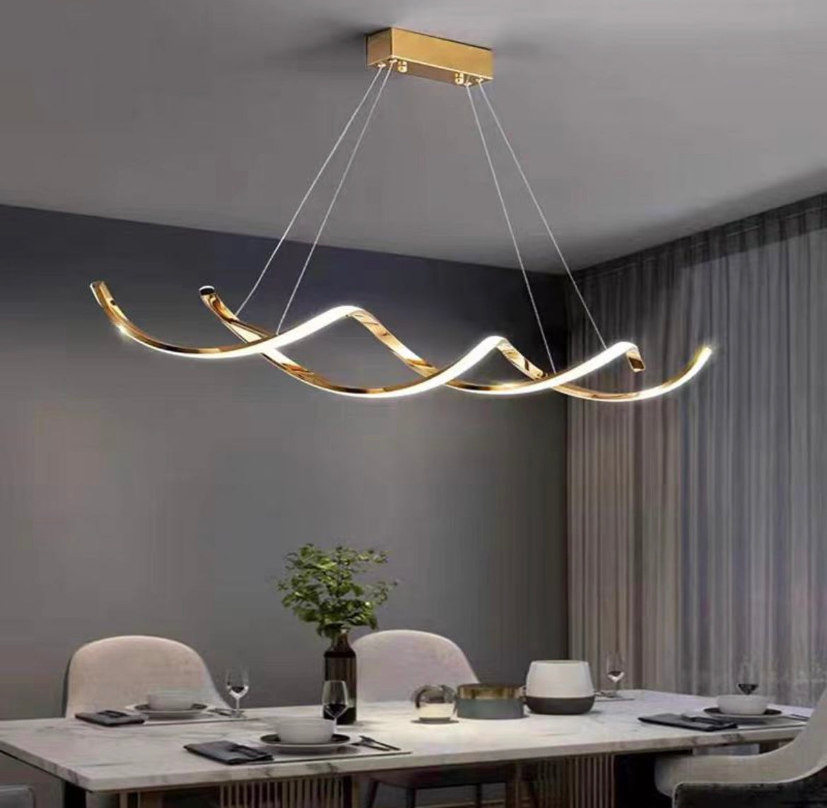 Linear Spiral LED Kitchen Island Light