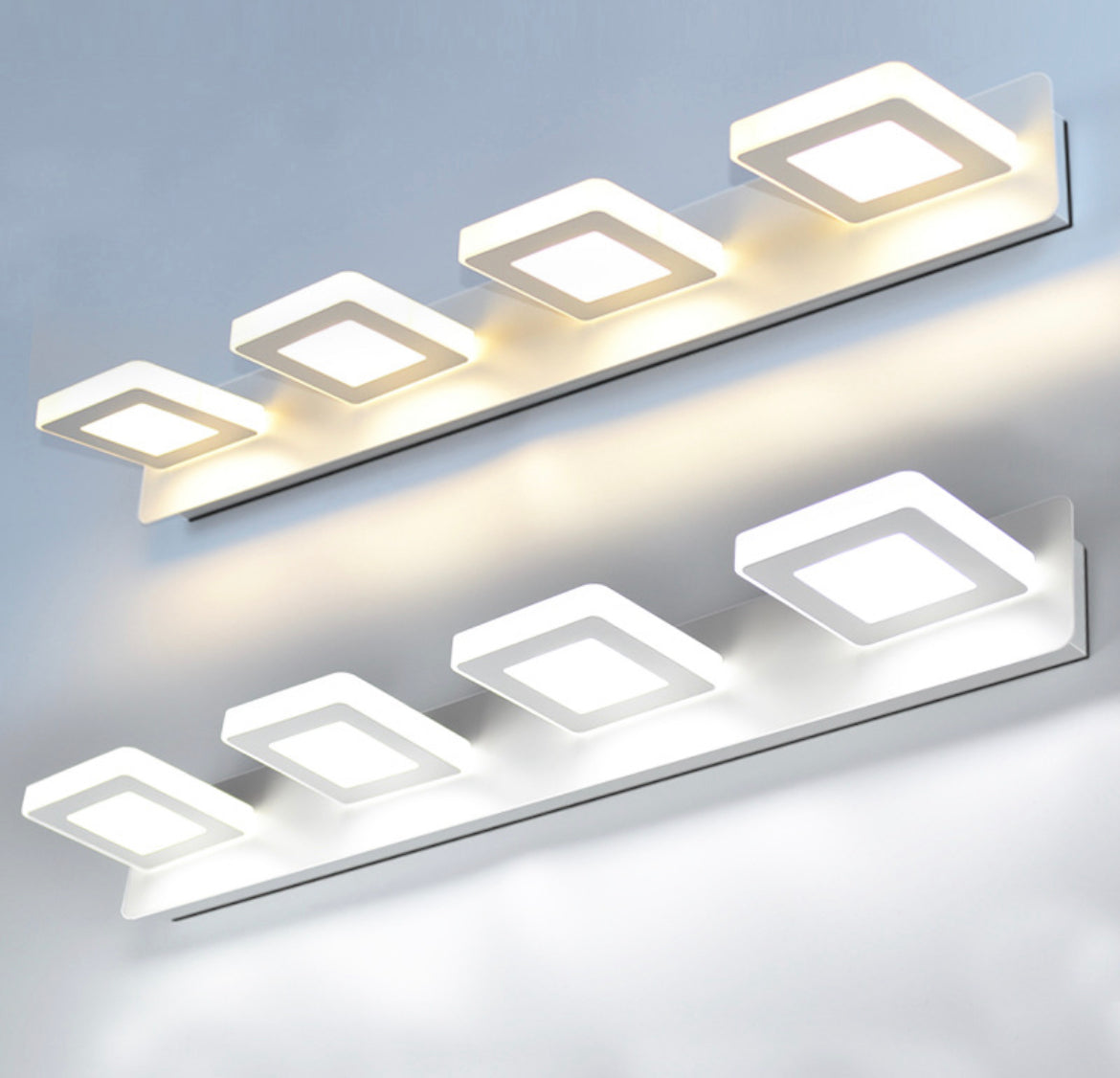 Square Flush Modern Sleek Bathroom Light