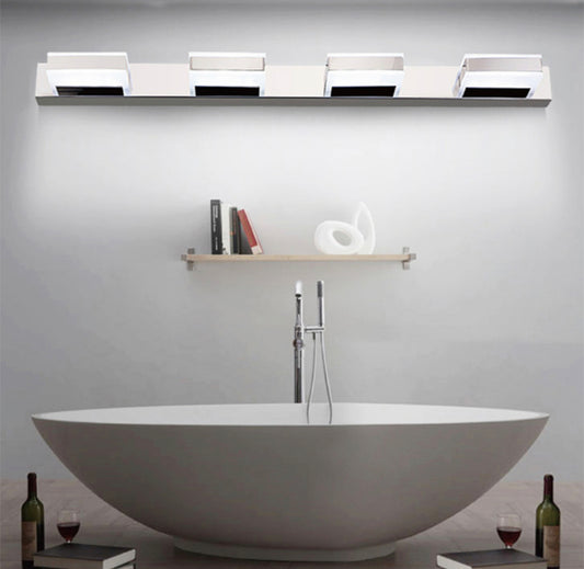 Square Chrome Modern Bathroom Vanity Light