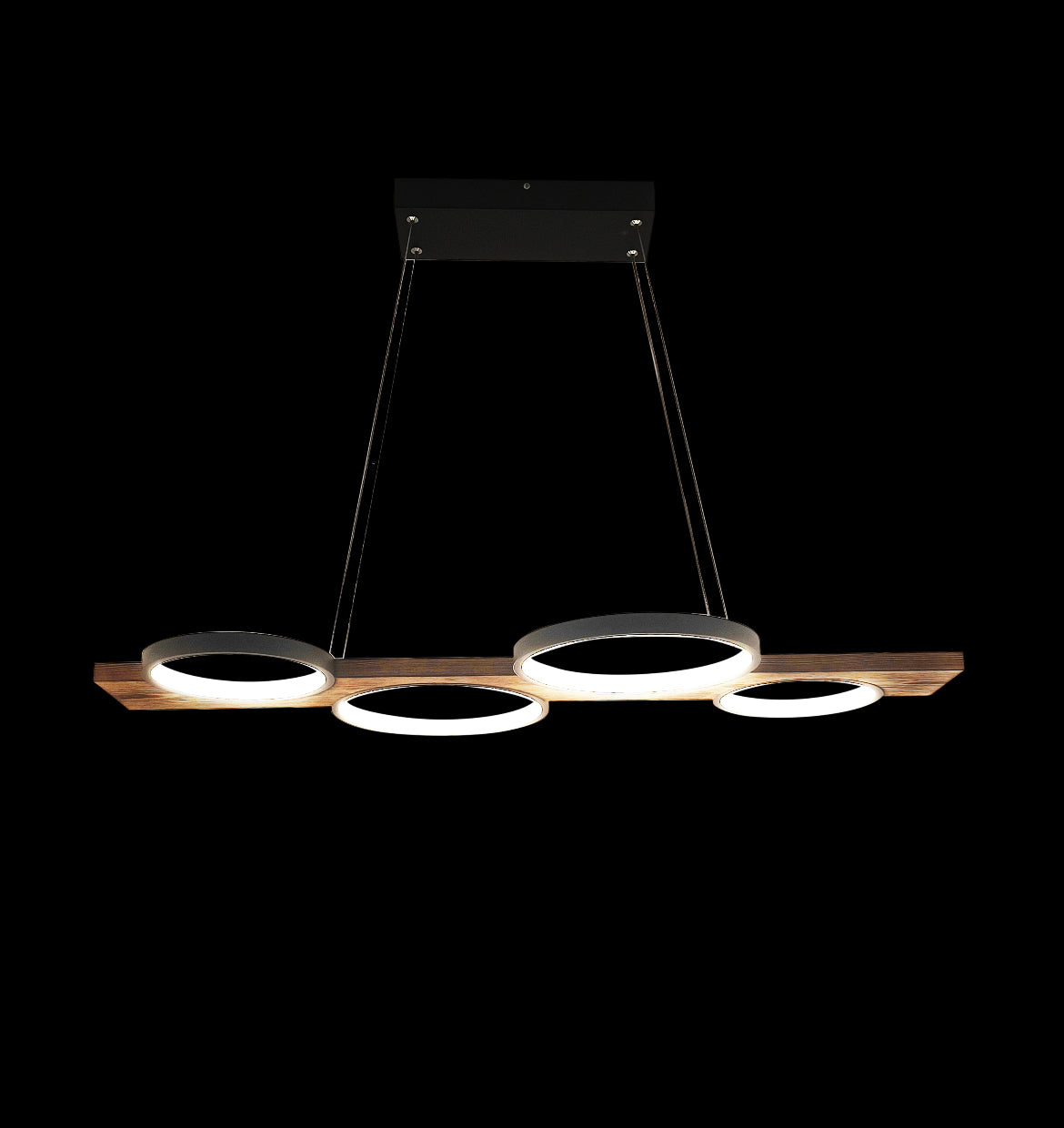 Black + Wood Ceiling Light