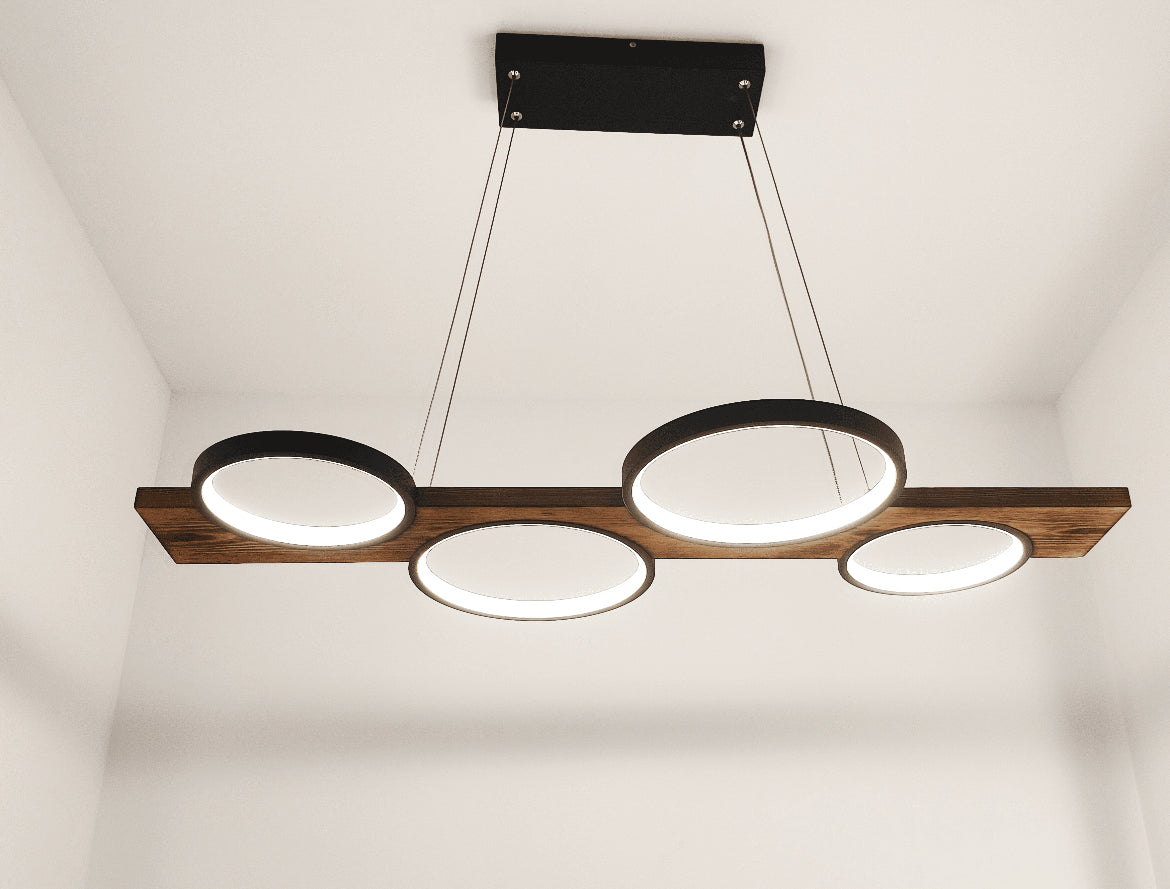 Black + Wood Ceiling Light