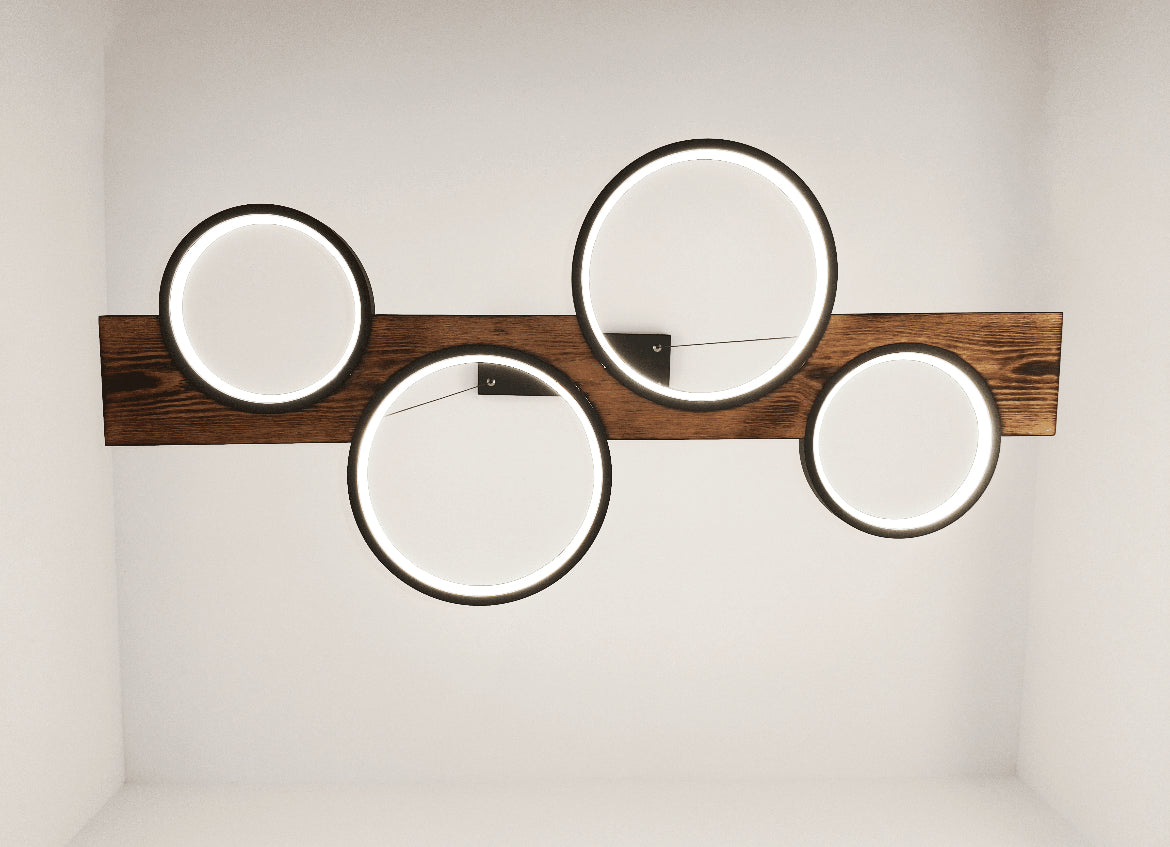 Black + Wood Ceiling Light