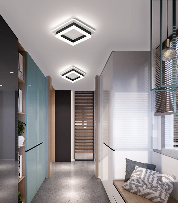 Luxurious Black Square Led Corridor Light