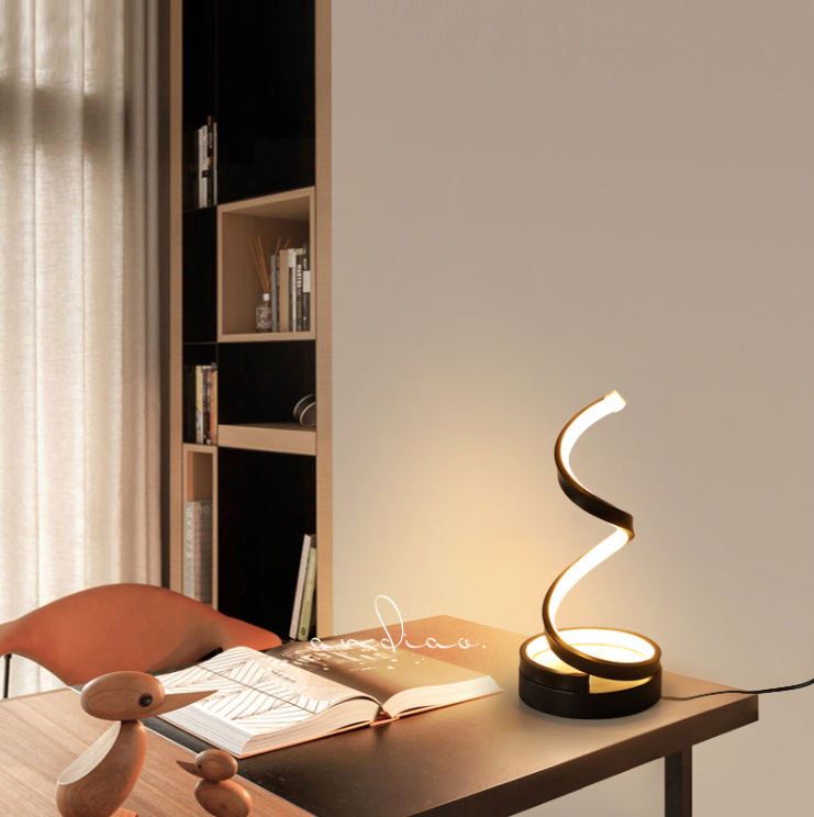 Modern Gold Swirl Desk Lamp