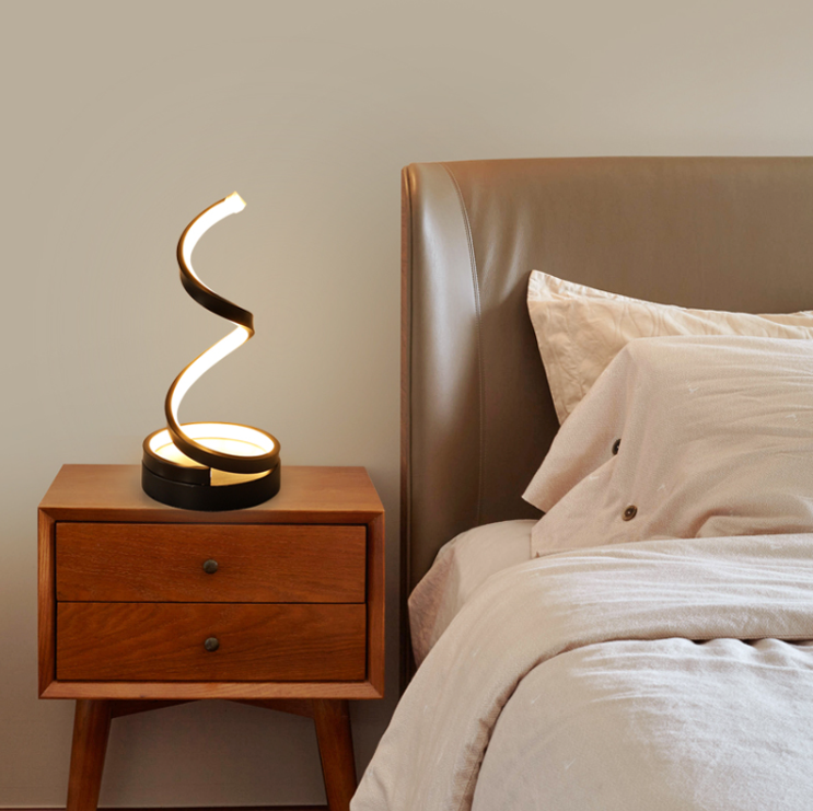 Modern Gold Swirl Desk Lamp